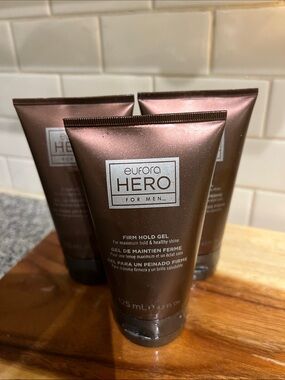 Eufora HERO For Men Firm Hold Gel Trio 4.2 oz Each Pro Styling Gel Bundle